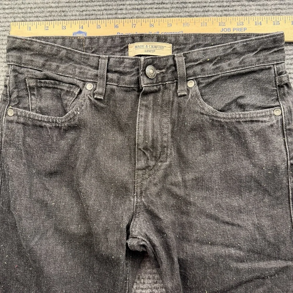 Levis Made & Crafted Shuttle Jeans Mens 30x30 Black Denim Rainbow Neppy Blue Tab